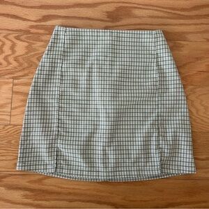 Brandy Melville Green Pencil Mini Skirt with Slit